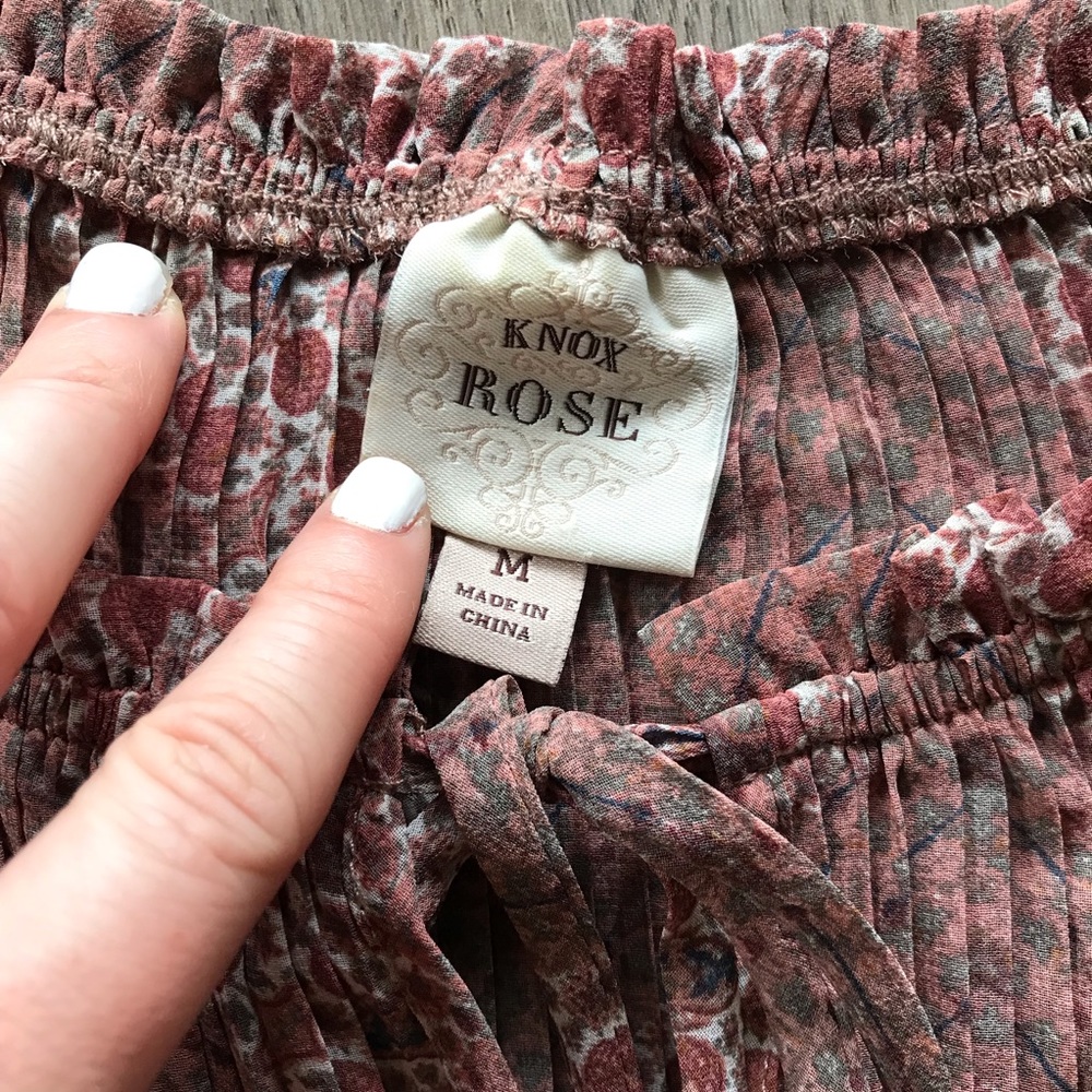 Knox Rose CottageCore Pleated Style Floral Long Sleeve Blouse Women’s Sz. M - Picture 8 of 9